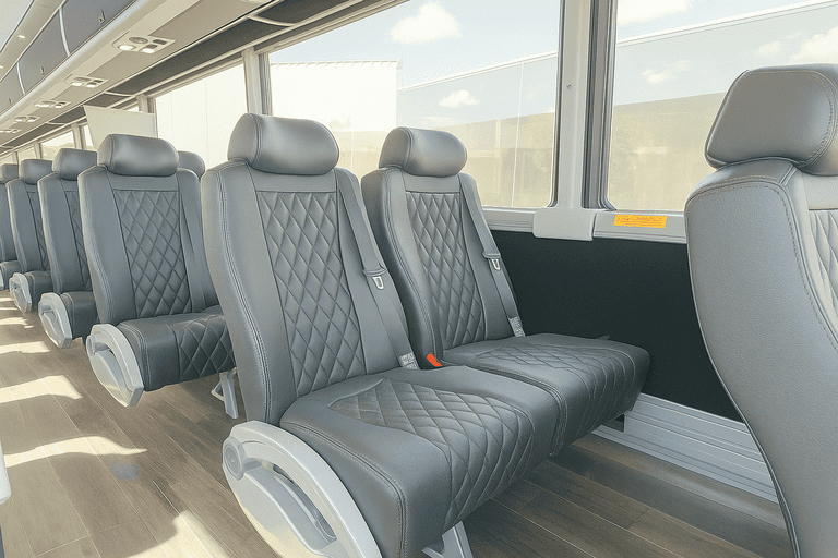 interior of Salt Lake City Shuttle Bus Rentals charter bus